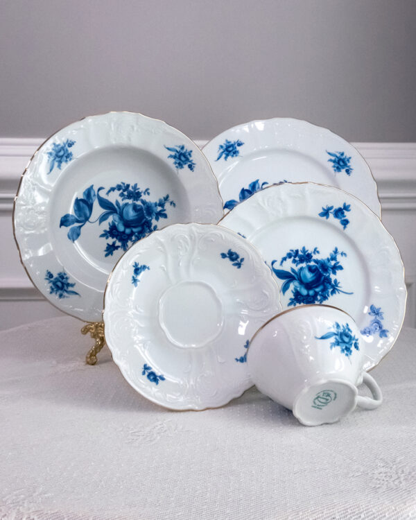 Bernadotte Blue Flowers Plates 4x5