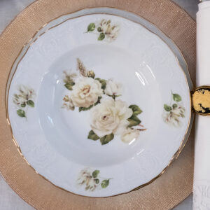 Bernadotte White Roses Plate Setting 4x5